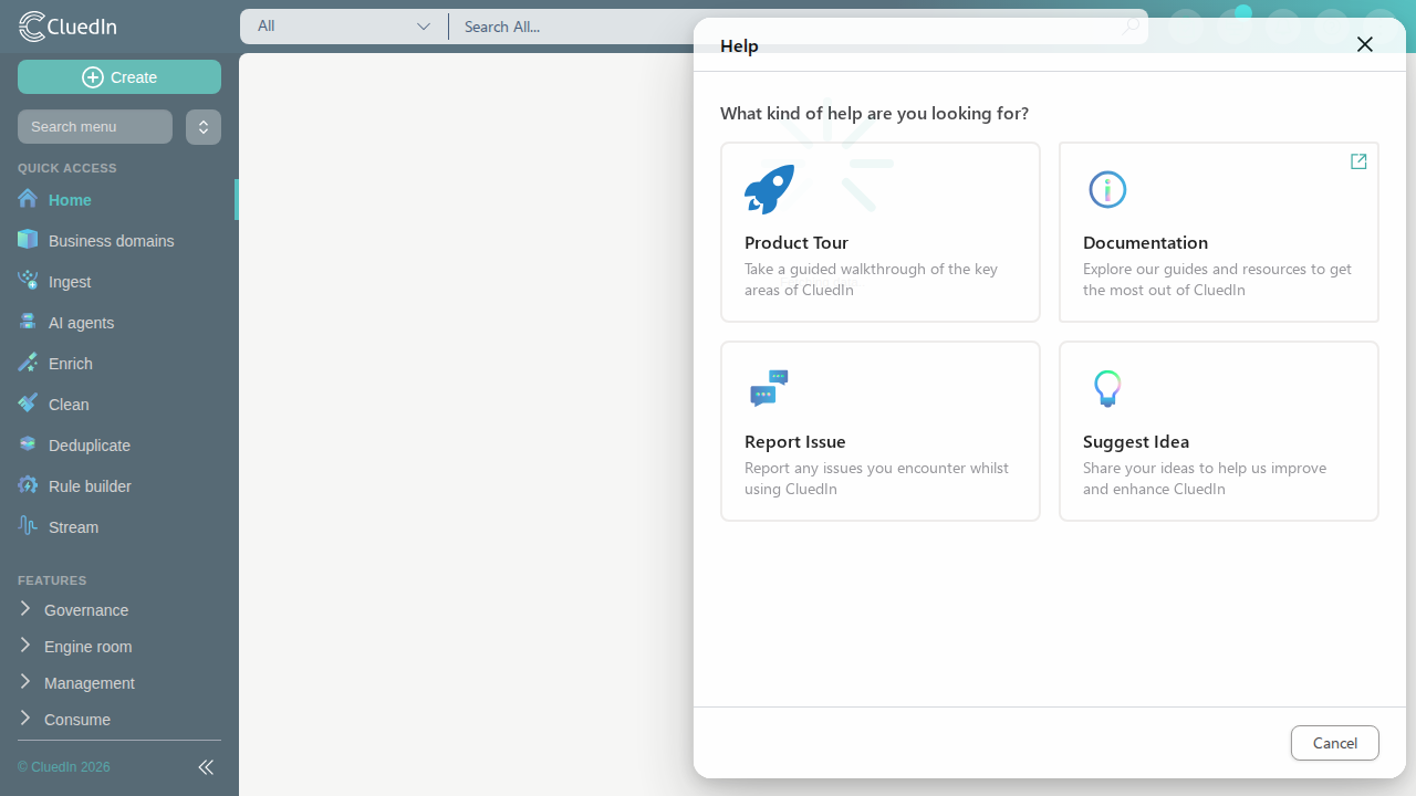 Product Tour entry in the Help menu
